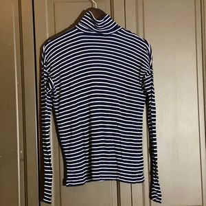 J CREW Navy and White Cowl-Neck Long Sleeve